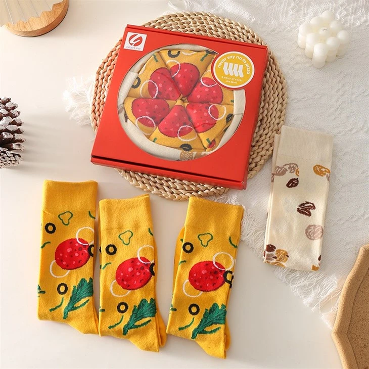 Pizzs Socks Funny Pizza Box
